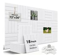 MQAAUP 18 Pack Felt Bulletin Board Tiles, 72"x36" Self Adhesive Wall Panels, No Drill Removable Adhesive Tabs, No Damage Cork Board Alternative for Home Office, Classroom, Dorm