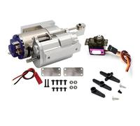 MQAIBENG Three-Generation Full Metal 2 Speed Gearbox Transmission With Servo For WPL B1 B14 B24 C14 C24 For MN D90 D91 MN96 1/12 RC Car Part(Silver)