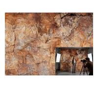 MQCGLT 8x6FT Brown Stone Cave Photography Background Rock Texture Photo Backdrop Outdoor Adventure Archaeology Theme Shoots Nature Style Studio Birthday Party Banner Decoration