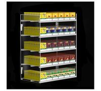 MQDLJSE Rectangular Cigarette Display Holder, Multi-Tier Clear Acrylic Case Shelf, Retail Store Automatic Cigarette Rack, Two Installation Methods,5 layers,6 columns