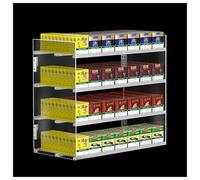 MQDLJSE Rectangular Cigarette Display Holder, Multi-Tier Clear Acrylic Case Shelf, Retail Store Automatic Cigarette Rack, Two Installation Methods,4 layers,7 columns