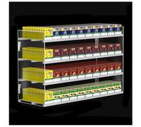 MQDLJSE Rectangular Cigarette Display Holder, Multi-Tier Clear Acrylic Case Shelf, Retail Store Automatic Cigarette Rack, Two Installation Methods,4 layers,10 columns