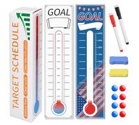 MQDMINI Fundraising Thermometer Chart Goal Tracker Decal - 39"x10" Dry Erase Removable Giant Sales Goal Vinyl Sticker - Poster Charts for Home, School and Office（2PCS）