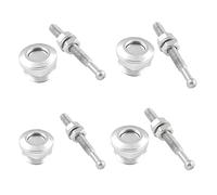 Mqetly 4x 8pcs 22mm Push Button Quick Release Bonnet Hood Pins Lock Latch Black, Sliver, 57x22mm
