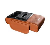 Mqetly Car Armrest Cushion, Center Armrest Organizer, PU Inner Box with Cup Holder And Mobile Phone Compartment for Business People, Family, And Dr, orange