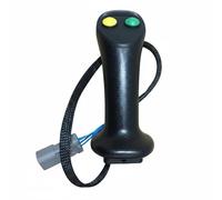 Mqetly Excavator Control Handle Joystick Loader Handle Replacement Digger Grip Made of Rubber Textured Surface With Connector Suitable for Heavy Equipment Maintenance, Yellow Green Button