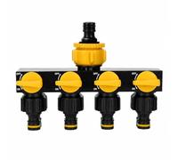 Mqetly Outdoor Water Splitter Valve Tube Connector with Push for Garden Faucet Multi Way Hose Divider Irrigation Adapter Suitable for Lawn Sprinkler Use, Yellow