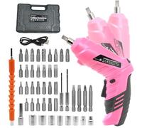MQFORU Cordless Screwdriver, 48 in 1 Portable Cordless Drills, 3.6V Rechargeable Electric Screwdriver Kit, Dual Position Handle with USB Cable LED Light for Home Office DIY Tools