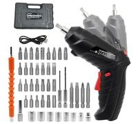 MQFORU Cordless Screwdriver, 48 in 1 Portable Cordless Drills, 3.6V Rechargeable Electric Screwdriver Kit, Dual Position Handle with USB Cable LED Light for Home Office DIY Tools