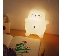 MQFORU Night Light Kids, Snoring Bear Night Light for Kids with Gentle Snoring Sounds, 3-Level Adjustable Light & Volume, 30-Min Timer, Bedroom for Boys & Girls