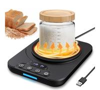 MQFORU Sourdough Starter Warmer, Sourdough Warming Mat with Temp Display (70°F-110°F Range), Precise 1°F by Adjust, 24-Hour Timer, Auto On/Off, Perfect for Home Baking (Black)