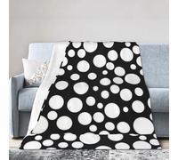Mqgmz Black and White Polka Dot Print Classics Comfy Ultra-Soft Micro Fleece Blanket Flannel Throw Gift Indoor 80"X60"