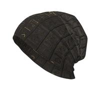 MQGMZ Black White Music Note Print Adult Casual Beanie Knitted Hats, Beanie Caps Unisex,Outdoor Winter Activities, Ancient Egyptian Hieroglyph, One Size