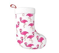 MQGMZ Pink Flamingo Christmas Stocking for Family 18" Hanging Ornament Decorations for Fireplace Xmas Season