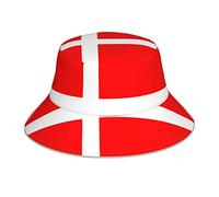 MQGMZ Purple Black Goth Spooky Print Bucket Hat Head Wear Men Women,Denim Sport Fisherman Cap Double-Side-Wear Sun Cap, Denmark Danish Flag, One size