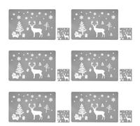 MQIAN 12 Pcs Set Christmas Placemats, 6 And Coasters, Grey, Perfect For 6 People, Christmas Dinner Table Decorations