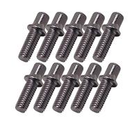 Mqiklt 10Pcs Drum Tension Rods Metal Rustproof Smooth Deep Thread Strong Tight Screw for Snare Drum, Bass Drum Spare Parts Accessory Replacement, M6X15mm