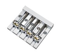 Mqiklt Bass Guitar Bridge Four String Electric Bass Spare Zinc Alloy Improve Tone String Through Body Suitable for Live Performance Maintenance, Silver