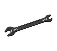 Mqiklt Double-ended Open-end Wrench for Replacing And Repairing Steering Tie Rods, Made of Lightweight Aluminum Alloy, Suitable for Miniature RC Cars, Black