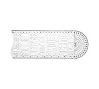 Mqiklt Drawing Ruler for Traffic Accident Diagrams, Compact, Versatile, Lightweight Template for Drawing Accident Symbols, White