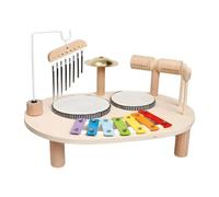 Mqiklt Musical Drum Toy Wooden Drum Set Xylophone Wood Kids Percussion Instruments Early Learning Toys Supports Cognitive Growth and Motor Skill Development