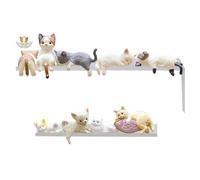 MQIONGJOOY 9 Pcs Cute Cat Fingurine Computer Monitor Decor, Mini Lovely Kitty Screen and TV Decorations, Animal Cat Figurines Set Mascot Crafts for Home Office Desk Cake Topper Decoration