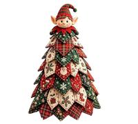 MQLAE DIY Quilted Christmas Tree Kit, Christmas Quilt Kits for Beginners, 3D Padded Patchwork Sewing Craft Kit for Christmas Tabletop Mantel Decor, Gift for Craft Lovers，D