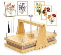 MQLAE Large Flower Press Kit for Adults, 10-Layer Wooden Flower Pressing Kit for Dried Flowers & Plants, Bamboo Plant Press with Even Pressure for DIY Crafts, Botanical Art & Flower Preservation