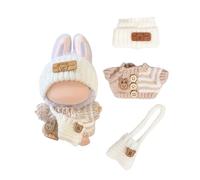 MQLSAERI Plush Toy Clothing, L-a-b-u-b-u Mini Cuddly Toy Clothing, Clothing, Hats, Accessories, for 17 cm LBB Doll (Beige)