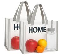 MQMCPDS 2-Pack Clear Toteag for Stadium Events, Large Transparent Lunch Bag for Sports Games & Concerts, 12"X12"X6", White Gray, Clear Lunch Bags for Work