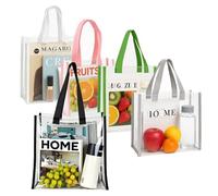 MQMCPDS 2-Pack Clear Toteag for Stadium Events, Large Transparent Lunch Bag for Sports Games & Concerts, 12"X12"X6", These Five Colors