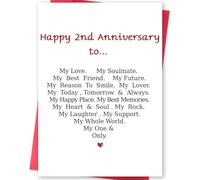 MQMRYeto Funny 2nd Anniversary Card For Men Women, Sweet 2 Year Wedding Anniversary Card Decoration For Husband Wife, Romantic Gifts Idea For Boyfriend Girlfriend Couple