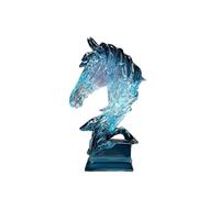 Mqnnfc Blue Horse Head Statue, Creative Horse-Head Transparent Ornament, Modern Elegant Horse Sculpture Decor, Realistic Animal Figurines, Bust Animal Art Craft for Home, Office(S)