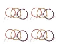 MQODLFP 12 Sets Guitar Strings Replacement Steel String for Acoustic Guitar (4 Brass Set, 4 Copper Set and 4 Multicolor Set)