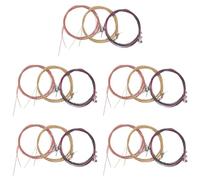 MQODLFP 15 Sets Guitar Strings Replacement Steel String for Acoustic Guitar (5 Brass Set, 5 Copper Set and 5 Multicolor Set)