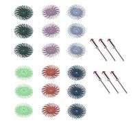 MQODLFP 18Pcs 25Mm / 1 Inch Brushed Disc Kit Detail Abrasive Brush with 6 Mandrels for Rotating Tools,Detailing Wheel for Cleaning and Polishing