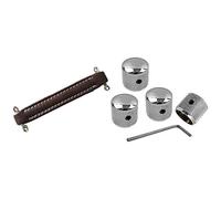 MQODLFP 1x Brown Vintage Style Guitar AMP Amplifier Leather Handle & 4Pcs Metal Volume Tone Dome Tone Guitar Speed Control Knobs