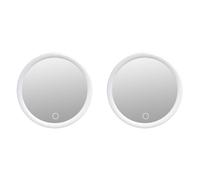 MQODLFP 2 Pcs 10X Magnifying Mirror with Light Makeup Mirror with Lights Compact LED Magnified Mirror for Bathroom,Bedroom,Hotel