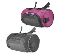 MQODLFP 2 Pcs Outdoor Bicycle Handlebar Bag 5L Waterproof Bag Road Bike Front Tube Handlebar Bag, Black & Pink