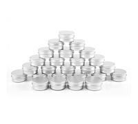 MQODLFP 25 Pieces Aluminum Tins, Cream Jars, Empty Metal Jars, Small Tins, Cream Jars with Lids for Lip Balm, Cosmetics, Cream Samples, Nail Art