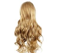 MQODLFP 28 Inches Medium Blonde Big Wave Women Long Curly Hair for Women Chemical Fiber Wig, Fine Workmanship