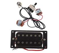 MQODLFP 2PCs Black Humbucker Double Coil Electric Guitar Pickups + Frame Screw & 1set Guitar Wiring Harness Prewired Two Pickup