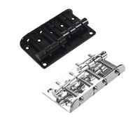 MQODLFP 2Set 4 String Vintage Style Bass Hardtail Bridge for Precision Top Load Upgrade,Black & Silver