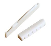 MQODLFP 2X 6 String Acoustic Guitar Bone Bridge Saddle and Nut and 12Pcs Ebony Guitar Bridge Pins White+Black