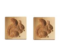 MQODLFP 2X Cookie Mold Shortbread Mold Wooden Biscuit Cutter Cookie Mold Cutter Gingerbread Biscuit Shortbread Mold(Squirrel)