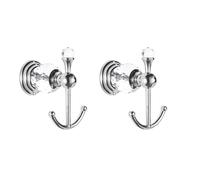 MQODLFP 2X Crystal Towel Hook, Silver Robe Hooks, Bathroom Hand Towel Wall Hanger for Clothes Closet Wall Mounted Kitchen