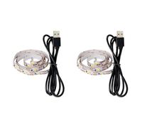 MQODLFP 2X Indoor Led Strip 5V USB Lamp 2835 Tiras Led Light Strip Backlight TV Bedroom Lighting 0.5M Cold White