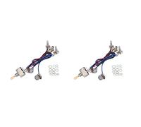 MQODLFP 2X Lp Electric Guitar Pickups Wiring Harness Kit 2T2V 500K Pots 3 Way Switch with Jack Cream Color Cap