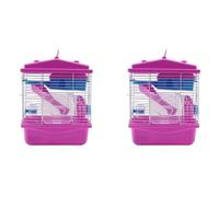 MQODLFP 2X Pet Cage Hamster Cottage with Transparent Skylight Double Layer House for Hamster Golden Hamster Pet Pink