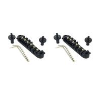 MQODLFP 2X Roller Saddle Tune-O- Guitar Bridge for Electric Guitar Replacement (Black)